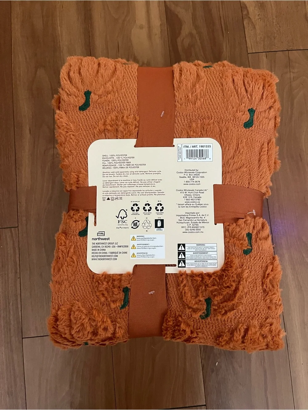 VIRAL Costco Pumpkin Embroidered Faux Fur Throw